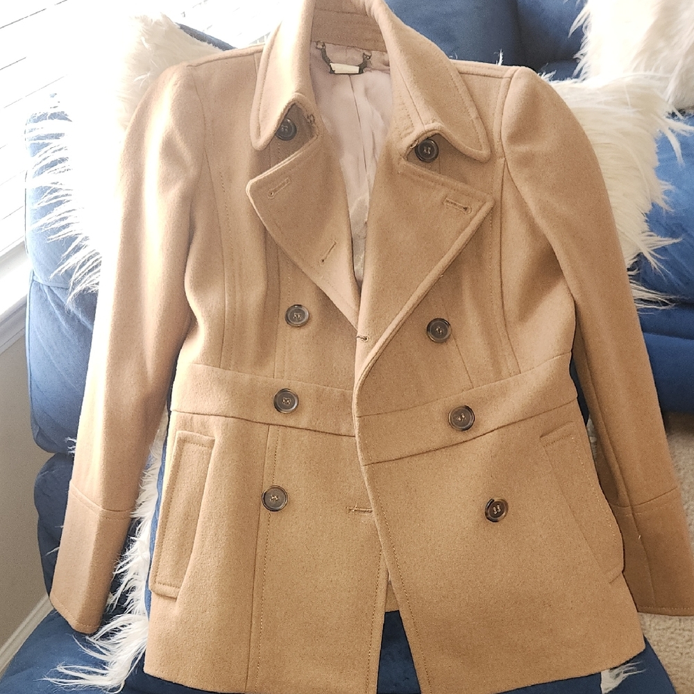 J. Crew Camel Double-Breasted Pea Coat